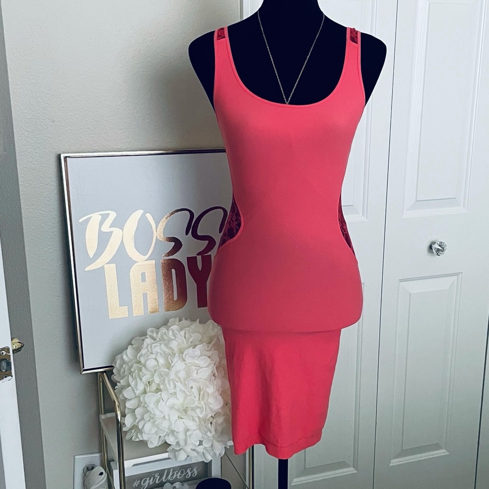 bebe lace back dress